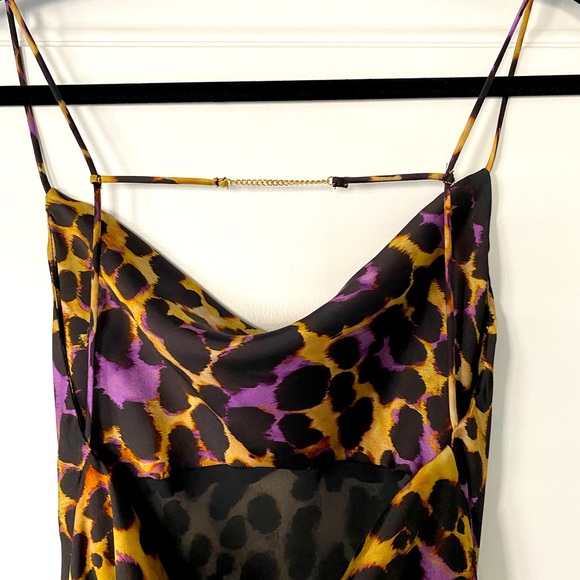 Brand new ZARA Satin Effect Leopard Print Midi Slip Dress - Picture 4 of 9